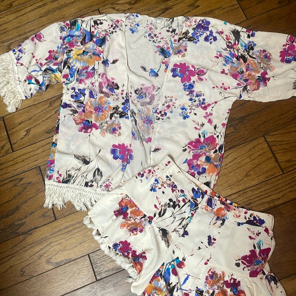 Umgee 2 Piece Outfit Matching Jacket and Short Set